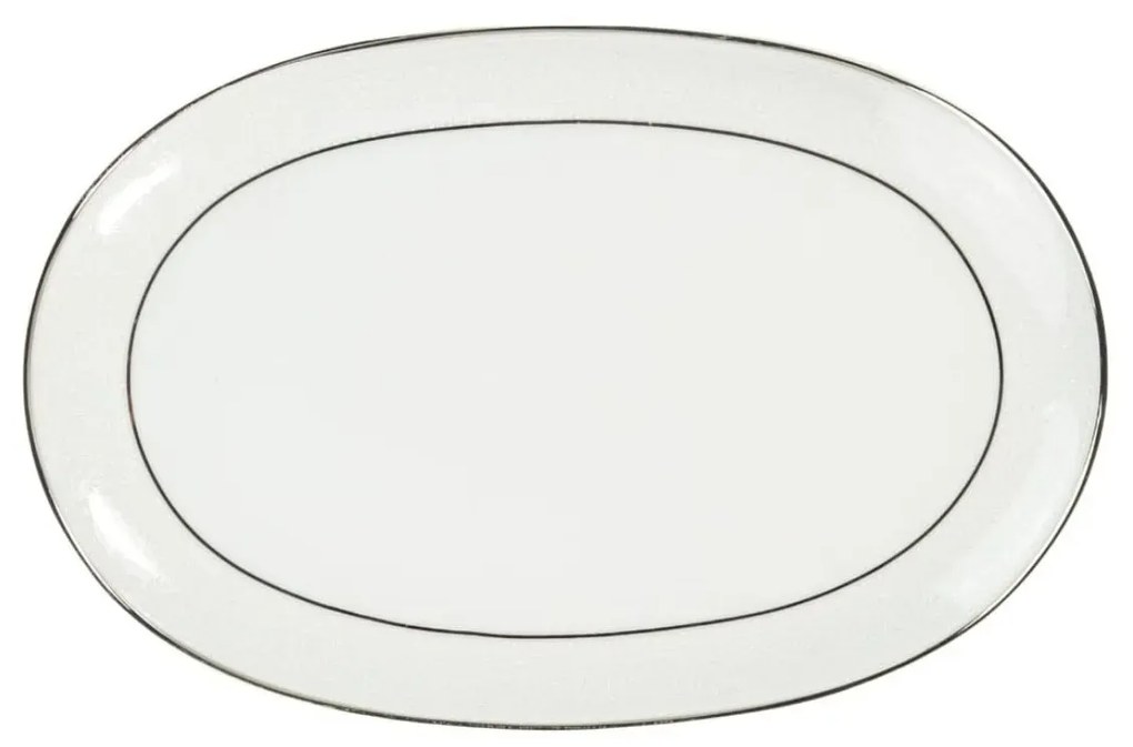 Travessa Rasa Oval 36Cm Porcelana Schmidt - Dec. Renda Branca 0163