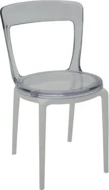Cadeira Luna C em policarbonato e base branca Tramontina 92090211