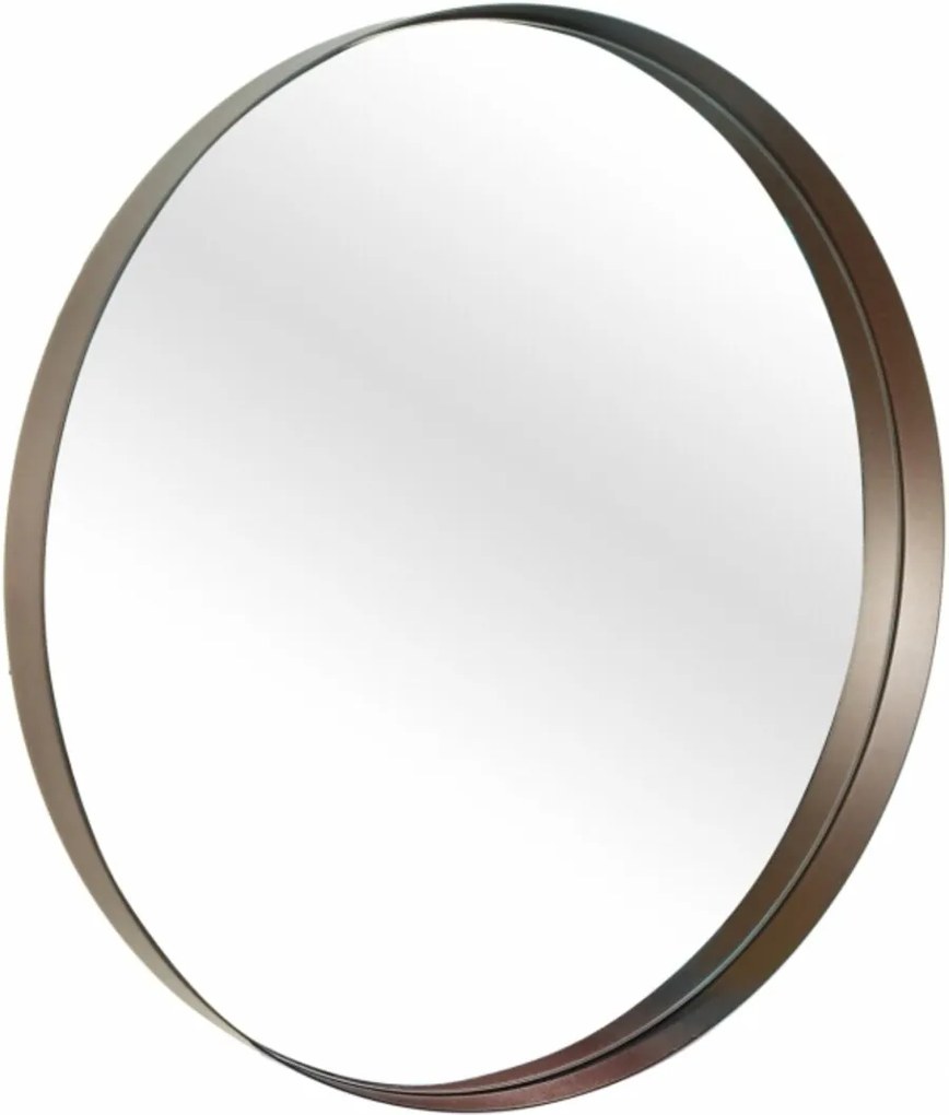 Espelho Decorativo Round Interno Marrom 50 Cm Redondo