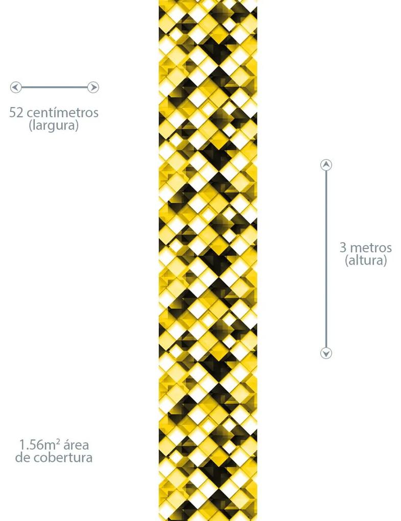 Papel de Parede Geométrico amarelo gema 0.52m x 3.00m