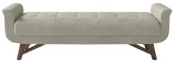 Puff Recamier Calçadeira 160cm Base Madeira Neville Z37 Boucle Cru - M