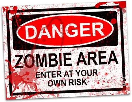 Placa - Danger Zombie Area - BLOOD EDITION