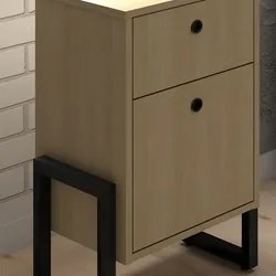 Gaveteiro Home Office 2 gavetas Estilo Industrial New Port F02 Nature