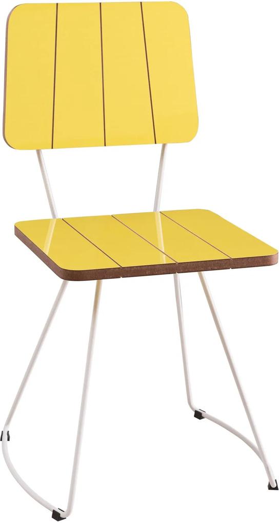 Cadeira Costela Aço Lamina Daf Amarelo