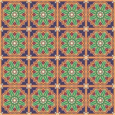 Adesivo Azulejo Ornamental Verde 1047
