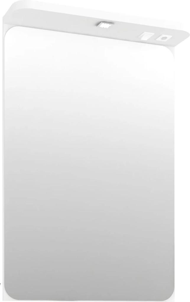Espelheira p/ Banheiro C/ painel tecla tomada e LED Cora 60cm Branca Bosi