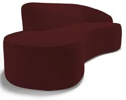 Sofá Living  3 Lugares 230cm Braço Direito Mozart D06 Veludo Vermelho