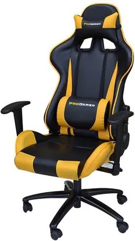 Cadeira Office Pro Gamer V2 em PU Preta e Amarela - 36690 - Sun House