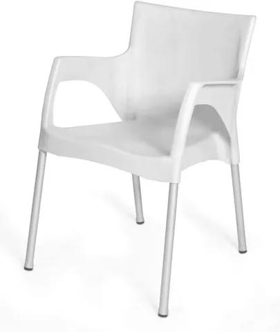 Cadeira Atenas em Polipropileno Branco com Pes Aluminio - 47974 Sun House