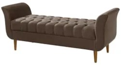 Divã Recamier 130cm Barcelona Suede Marrom - Atraente Móveis