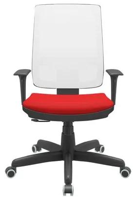 Cadeira Office Brizza Tela Branca Assento Aero Vermelho RelaxPlax Base Standard 120cm - 63888 Sun House