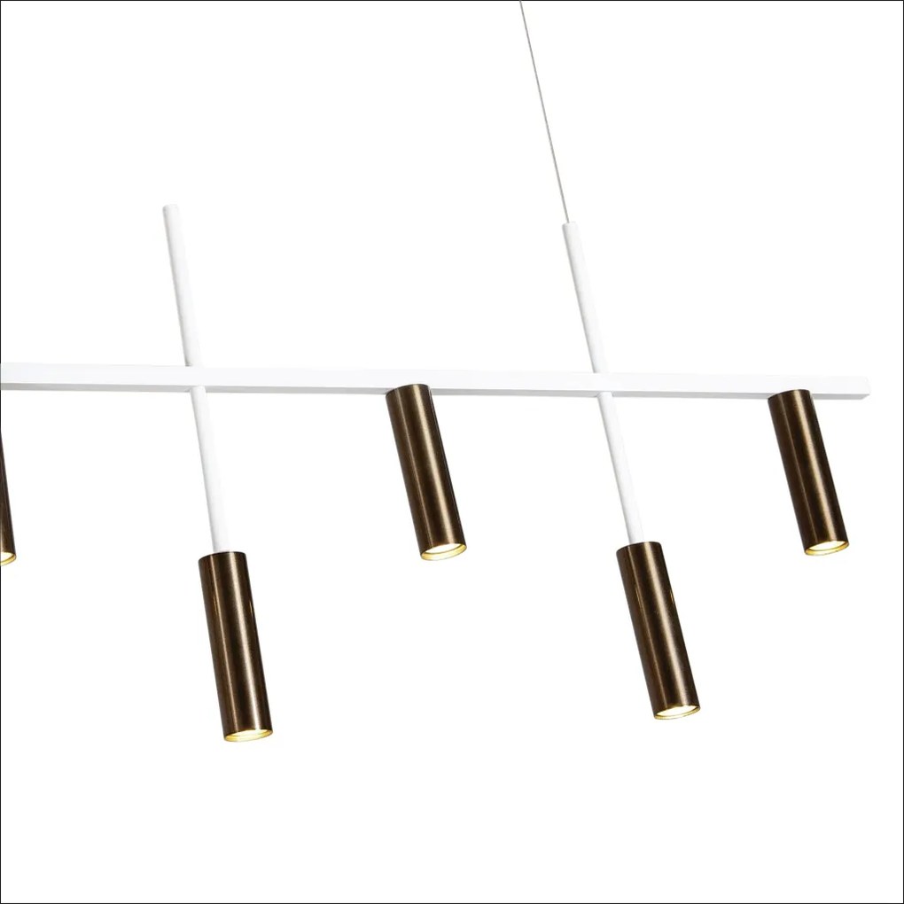 Pendente Platinum Linear 3,8X44,5X130Cm 7Xmr11 - Usina 16930/130 (FN-F - Fendi Fosco)