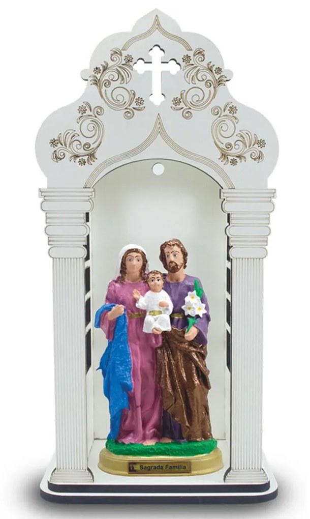 Capela 34 cm Com Imagem Sagrada Familia Inquebravel