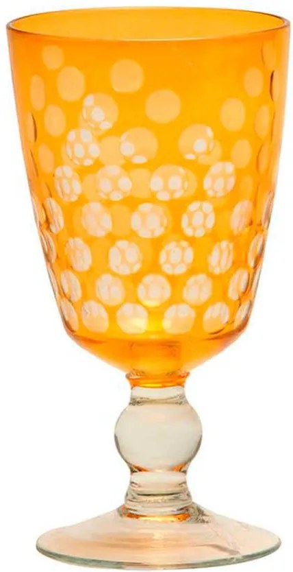 Taça para Vinho Bubbles Laranja em Vidro - 17x9 cm