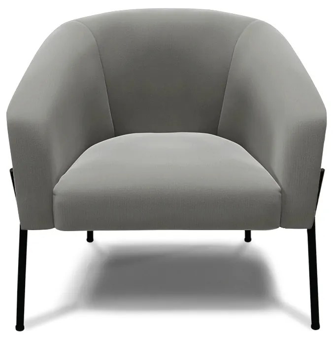 Poltrona Decorativa Pé de Ferro Preto Kit 2 Stella Suede D03 - D'Rossi - Grafite