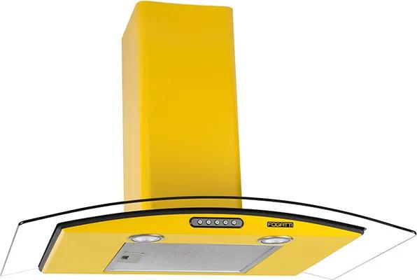 Coifa em Vidro Curvo Slim Amarelo de 80 cm - 220 Volts