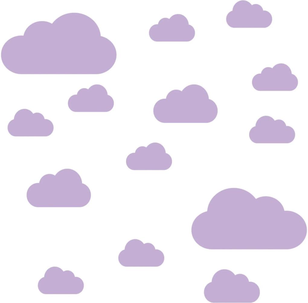 Adesivo de Parede Nuvens Lilás para Quarto Infantil