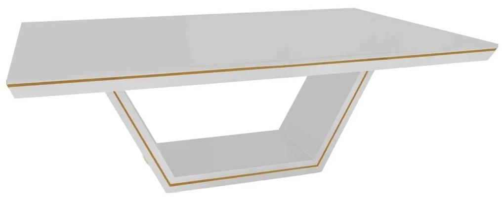 Mesa New LaVille Retangular M - Branco com Filete Dourado Soléil  Kleiner