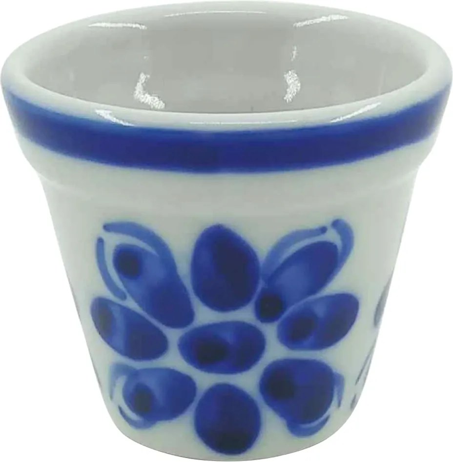 Mini-Vaso Cachepot em Porcelana Azul Colonial 6,5 cm