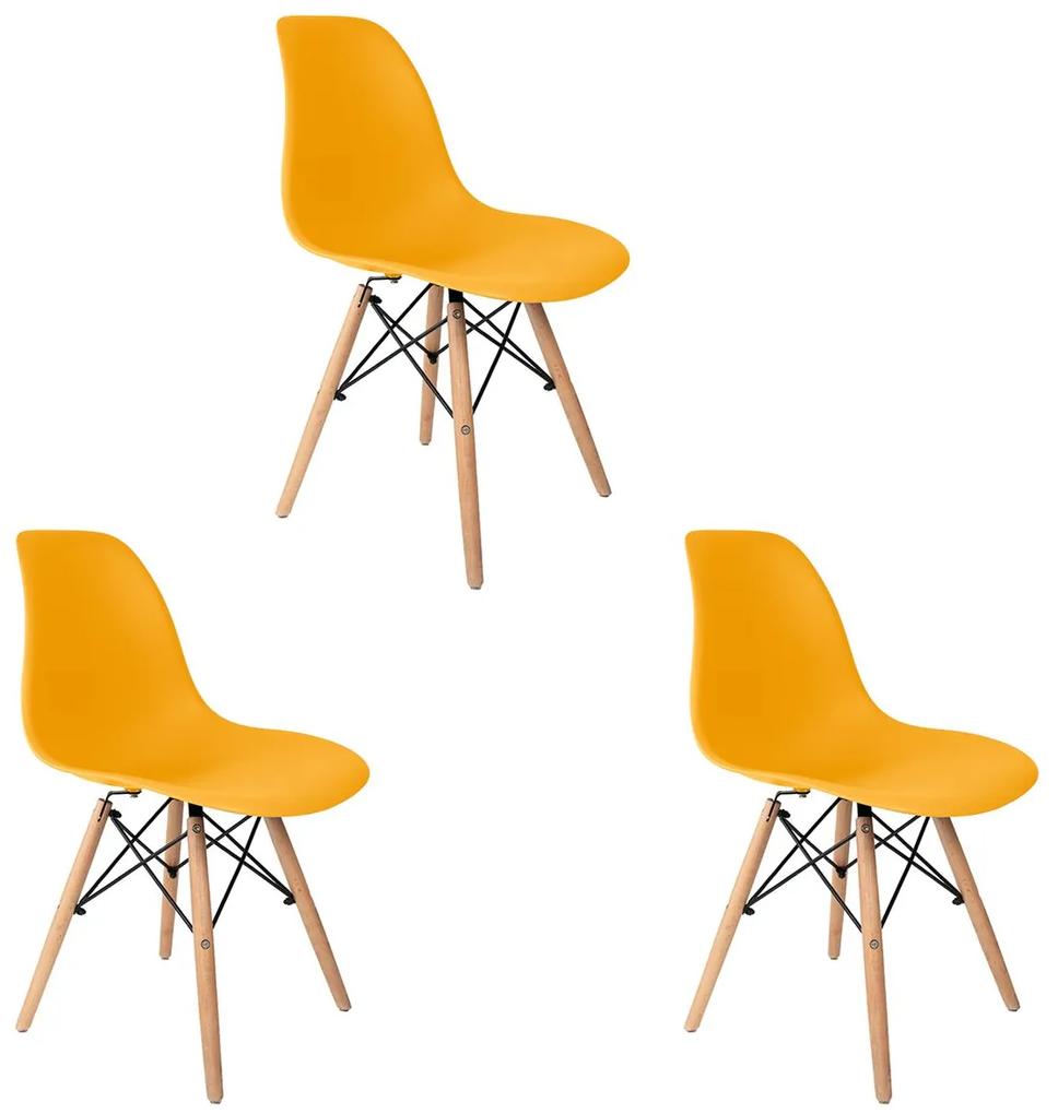 Conjunto 3 Cadeiras Eames Amarela Dsw - Empório Tiffany