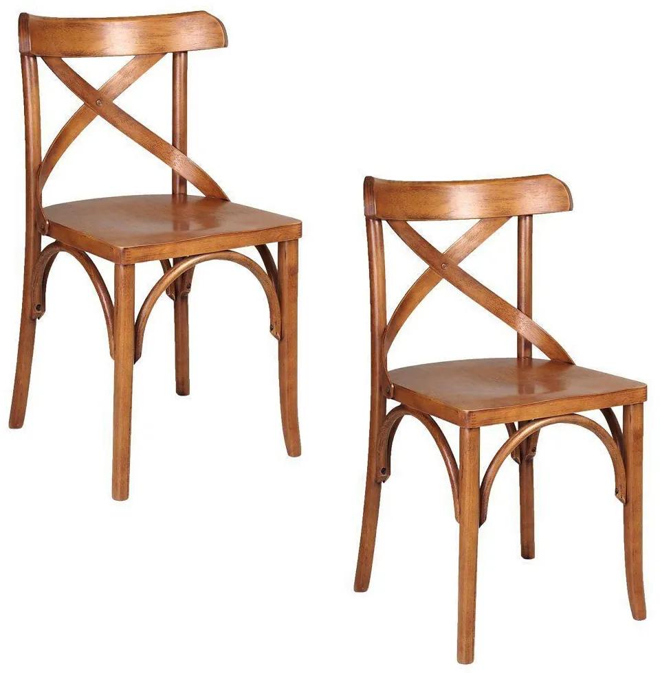 Kit 2 Cadeiras Decorativas Crift Carvalho Escovado - Gran Belo