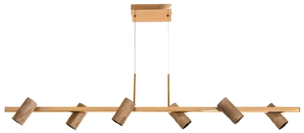 Pendente Hooder 120X12X23Cm Com Tubos Articulados Metal Aluminio 06Xmr... (CHAMPANHE / DOURADO BRILHO)