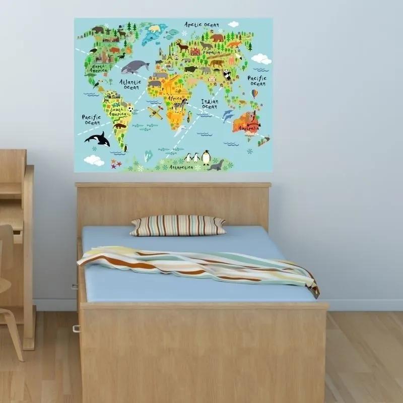Adesivo Mapa Mundi Infantil