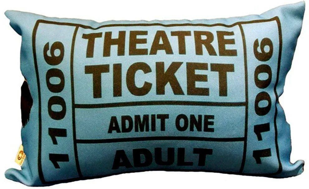 Almofada Theatre Ticket Azul 25x35cm Cosi Dimora