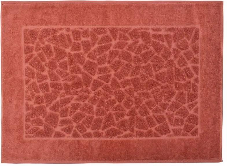 Toalha para Piso Felpudo Jacquard Confort Mosaico - Laranja Terra 11435 - Döhler