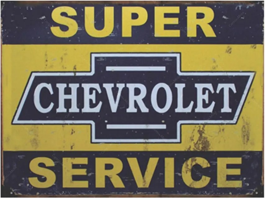 Placa Decorativa Chevrolet Super Service Média em Metal - 30x20cm