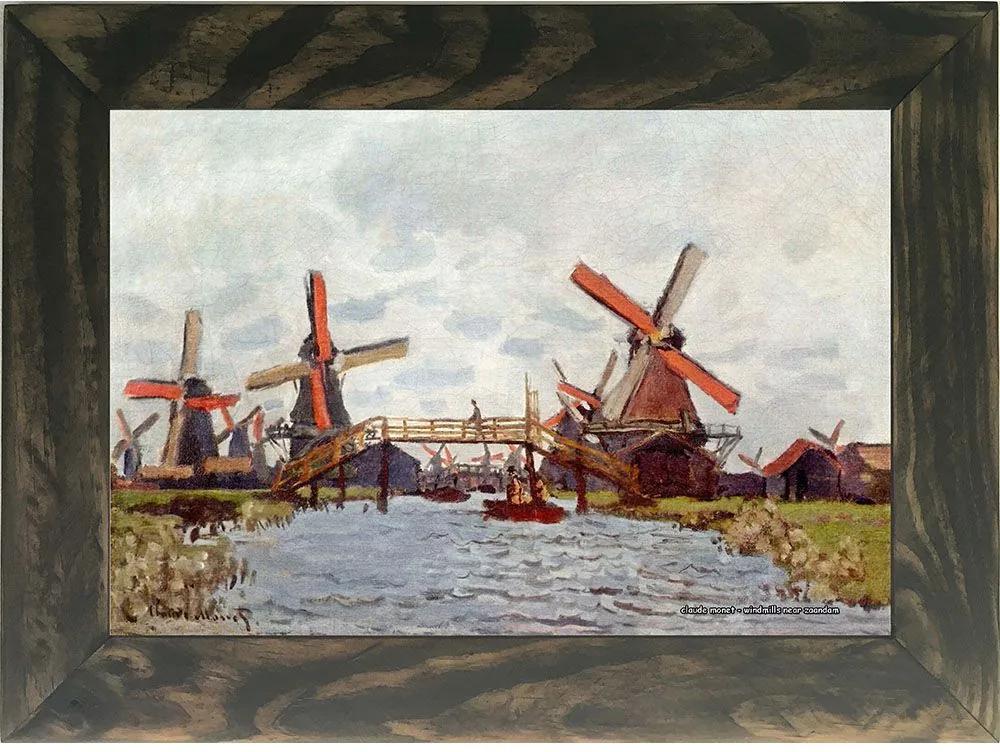 Quadro Decorativo A4 Windmills Near Zaandam - Claude Monet Cosi Dimora