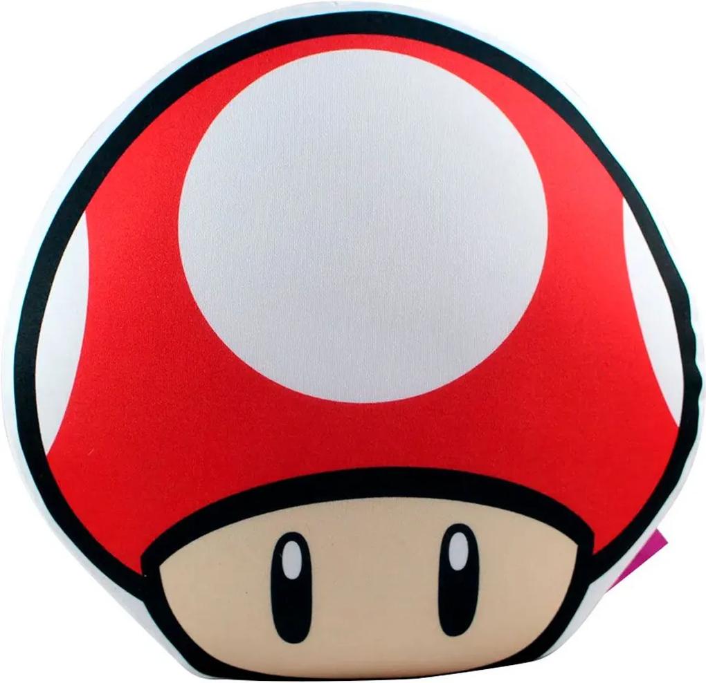 Almofada Formato Cogumelo Vermelho Super Mario