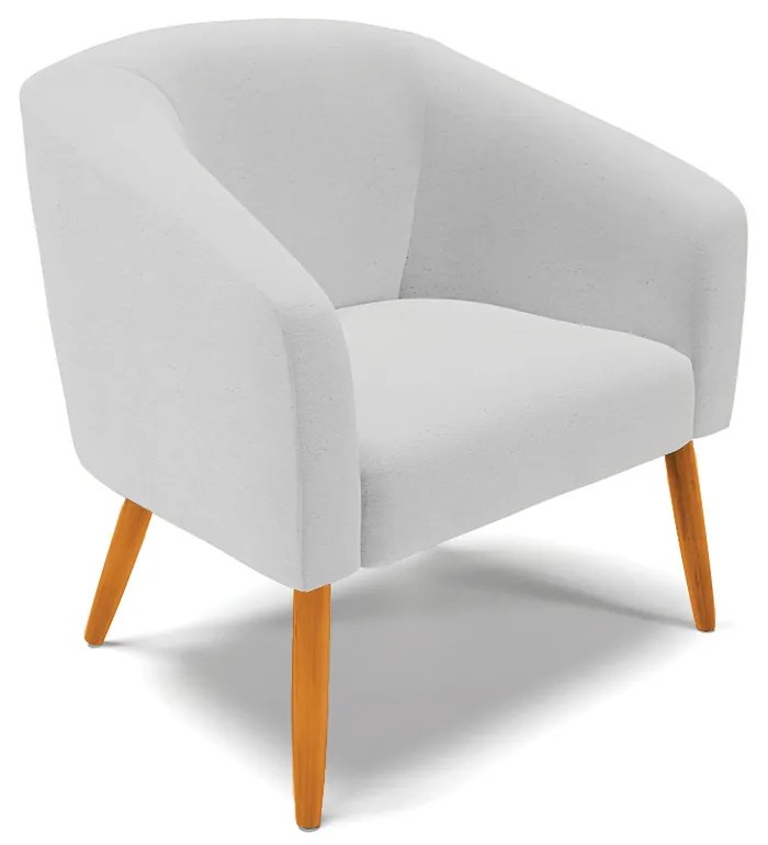 Poltrona Decorativa Pé Palito Castanho kit 2 Stella Linho D03 - D'Rossi - A05 Cinza Claro
