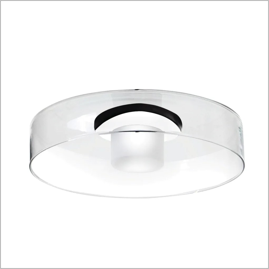 Arandela Bol Ø32X09Cm Vidro E Metal Alumínio 01Xled 5,5W 2700K - Old A... (CROMADO, BRANCO (Fosco))