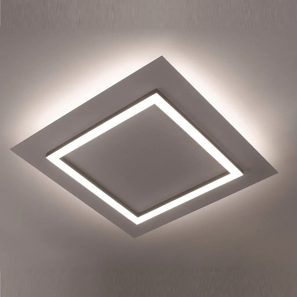 Plafon Sharp Quadrado 58X58X4,5Cm Led 112W Bivolt - Usina 19690/58 (BT - Branco Texturizado, 4000k)