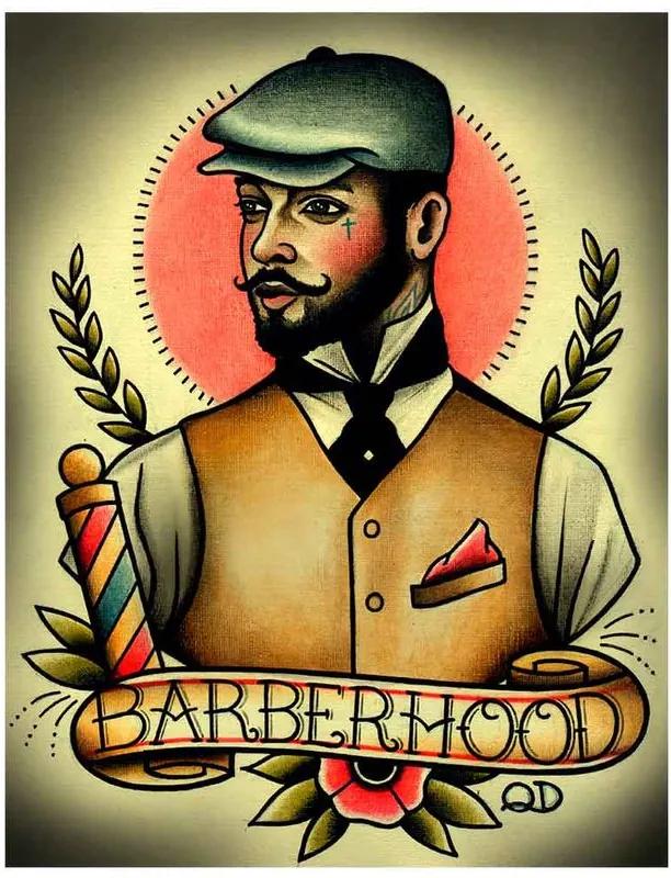 Placa Decorativa Para Barbearias Quyen Dihn barberhood