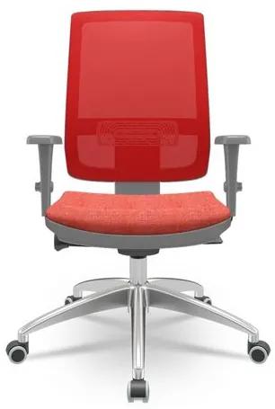 Cadeira Brizza Diretor Grafite Tela Vermelha com Assento Concept Rosê Base Autocompensador Aluminio - 65773 Sun House