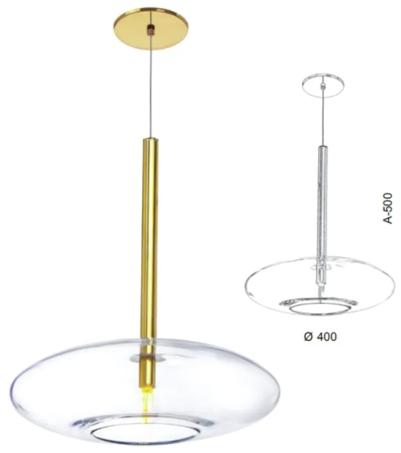 Pendente Vidro Oval Flat Aberto Ø40X50Cm Metal E Vidro 01Xg9 |Old Arti... (CAFÉ / COBRE BRILHO, AMBAR)