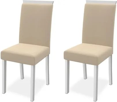Kit 2 Cadeiras para Sala de Jantar Paloma Off White/Champagne - New Ceval