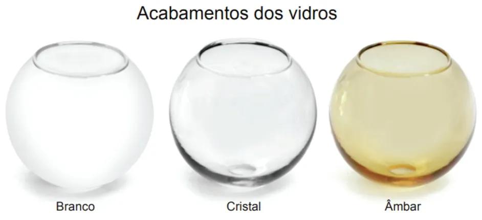 Abajur Globinho Esfera Mini 13X12X44Cm Globo Ø8Cm 1Xg9 - Old Artisan A... (BRANCO / DOURADO BRILHO, CRISTAL (Transparente))