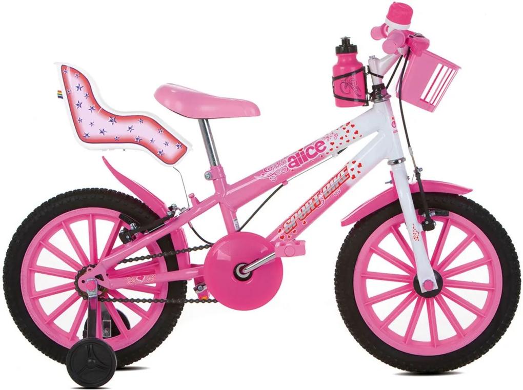 Bicicleta Infantil Sport Bike Aro 16 Alice Com Cadeirinha de Boneca