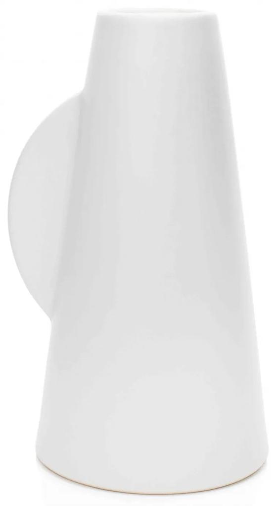 Vaso Decorativo em Cerâmica Branco 24,5x13x13 cm - D'Rossi