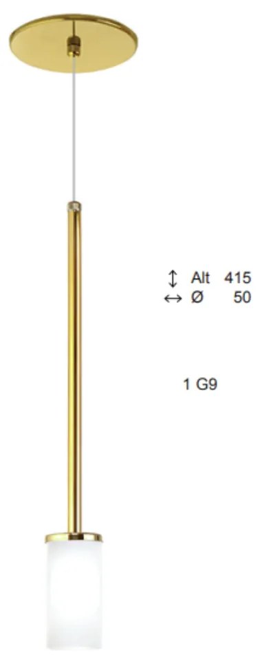Pendente Fence Vidro Tubo Haste Longa Simples Ø05X41,5Cm 1Xg9 - Old Ar... (GRAFITE / DOURADO BRILHO)
