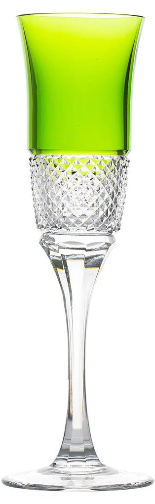 Taça de Cristal Lapidado Artesanal p/ Champagne Libélula - Verde Claro - 50  Verde Claro - 50