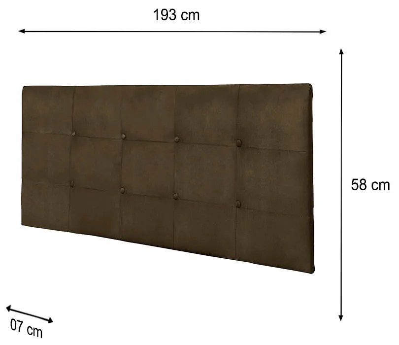 Painel Luna Para Cama Box King 193 cm Suede Marrom - D'Rossi