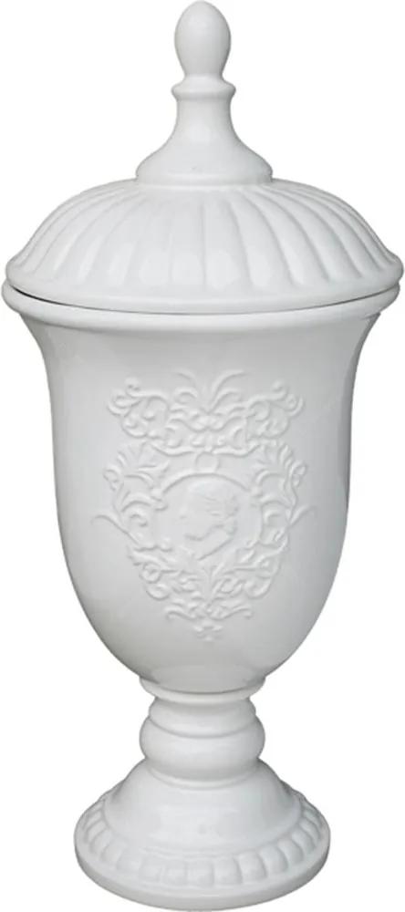 Vaso Stile Branco em Cerâmica - 47x21x21 cm