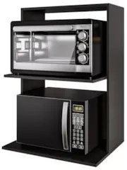 Suporte Micro-Ondas e Forno Armário Aéreo 60cm Turim Z34 Preto - Mpoze