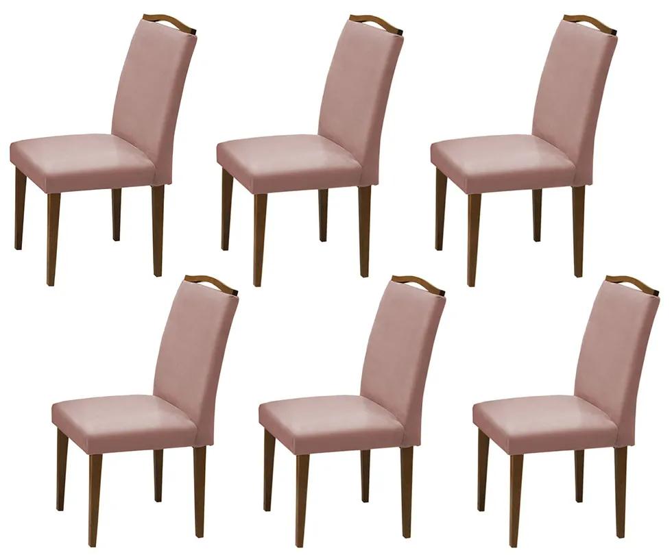 Conjunto 6 Cadeiras Decorativa Lorena Veludo Crepe