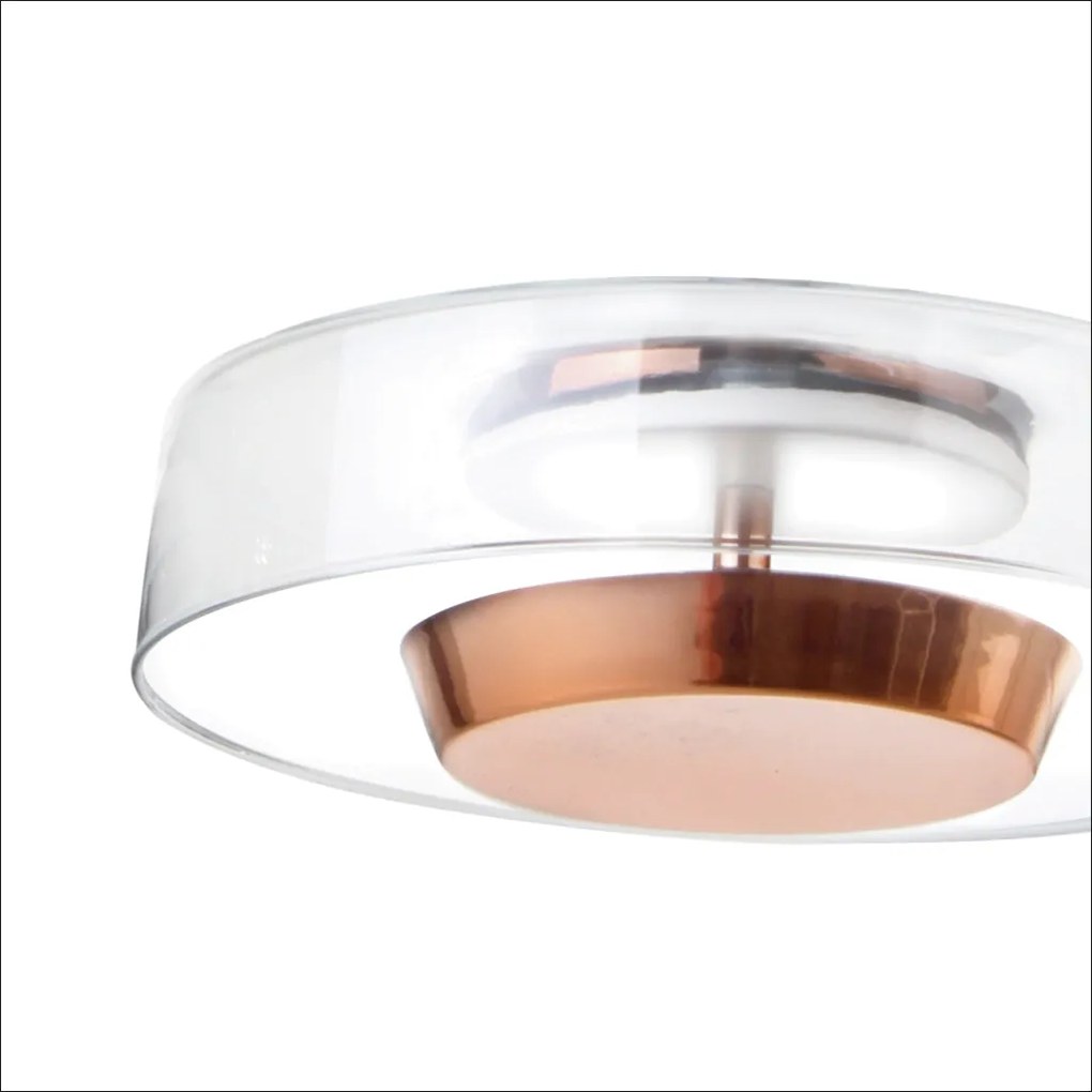 Arandela Bol Ø25,5X09Cm Rebatedor Em Vidro E Metal Alumínio 01Xled 9W... (DOURADO FOSCO, BRANCO (Fosco))