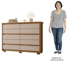 Cômoda para Quarto 10 Gavetas 151cm Duetto Jatobá/Fendi - Albatroz